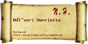 Néveri Henrietta névjegykártya